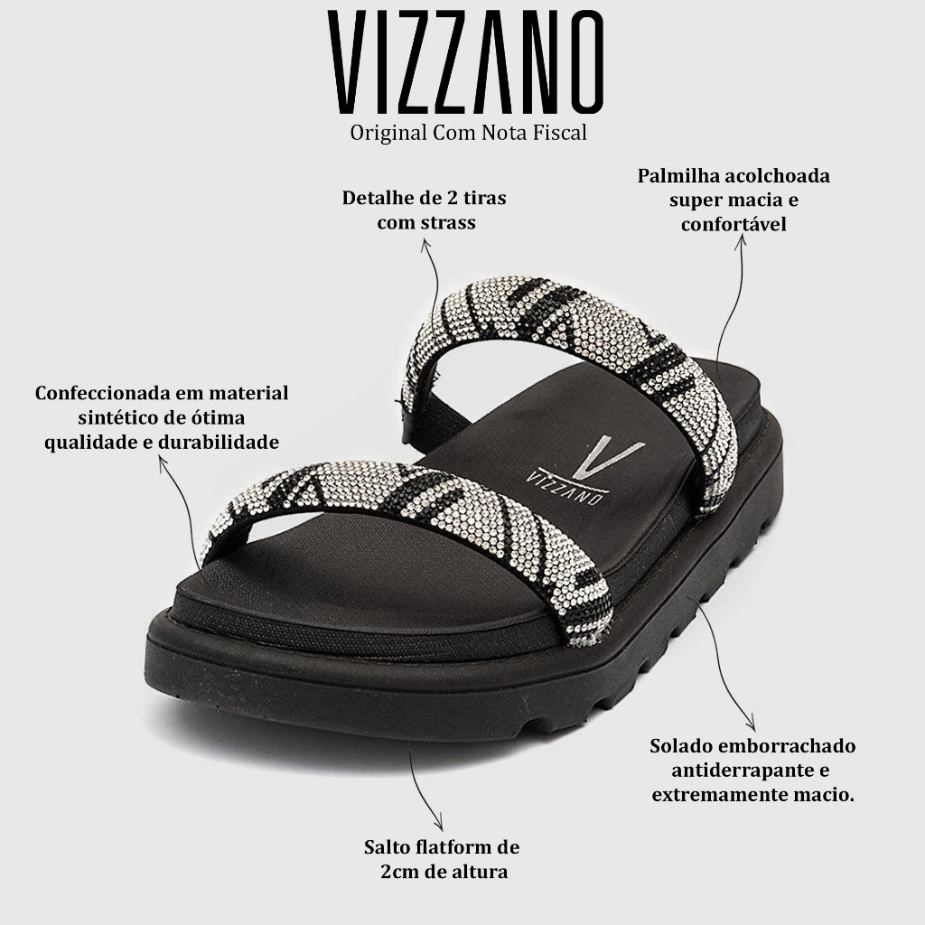Sandália Rasteira Flat Papete Confortável Vizzano