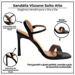 Sandália Vizzano Feminina Salto Fino Clássica